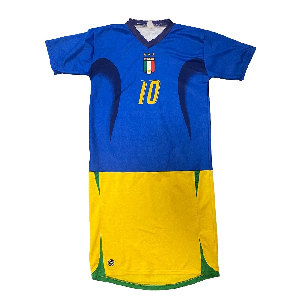 Vintage Soccer Jersey Dress SZ Small (Italy Totti and Brazil)
